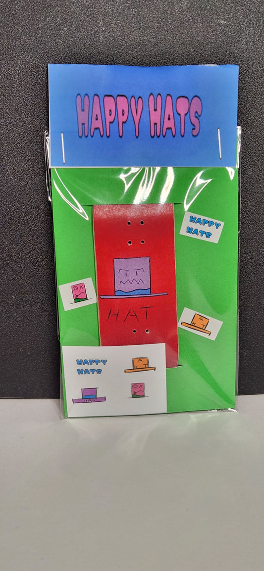 Stressed Hats design fingerboard deck